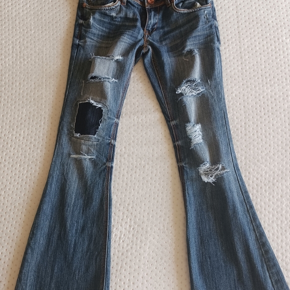 Dollhouse Jeans Vintage Y2k Beautiful Boho Patchwork Distressed